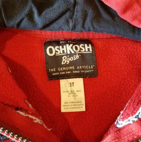OshKosh Red Zip Hoodie - Picture 2 of 2